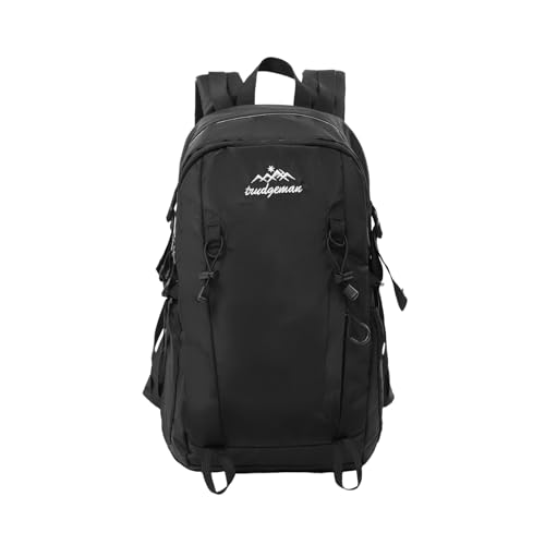 30L Hiking Backpack with Hydration Compartment Water Resistant Outdoor Daypack with Breathable Back System Rucksack for Camping Travel Daily Use Black - color: Black