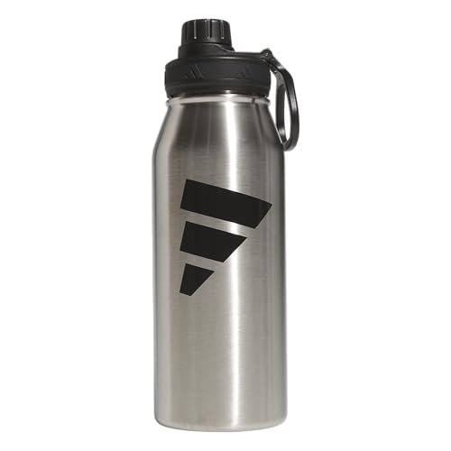 adidas Metal Water Bottle 1L - color: Stainless Steel/Black/L
