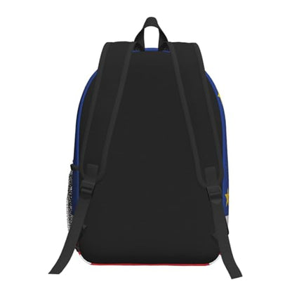 MZERSE Casual Travel Backpack Flag Of Cape Verde, Lightweight Commuter Daypack with Water Bottle Pocket, Laptop Backpack for Work, Gym and Outdoor Activities - color: Pattern (1110)