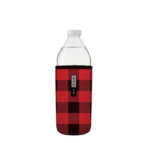 Sok It BotlSok Water Bottle Sleeve Insulated Neoprene Cover (Buffalo Check, Fits 16oz CamelBak or Nalgene) - color: Buffalo Check, size: Fits 16oz CamelBak or Nalgene