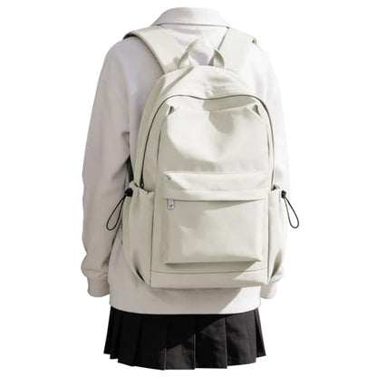 SEAFEW Small Backpack for School Girls Kids Women, Waterproof Bookbag Cute High School Backpack for Men Teen Boys, Lightweight College Back Pack Mochilas Escolares para Casual Daypack Rucksack White - color: White