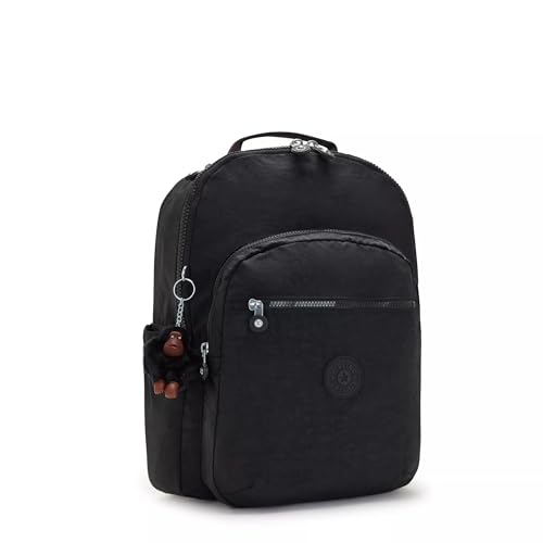 Kipling Women's Seoul 15" Laptop Backpack, Durable, Roomy with Padded Shoulder Straps, Built-In Protective Sleeve - color: True Black 2, size: 12.75''L x 17.25''H x 8''D