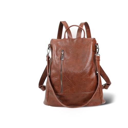 Small Women Backpack Purse PU Leather Anti-theft Casual Shoulder Bag Fashion Ladies Satchel Bags - color: Tortoiseshell Brown, size: Small