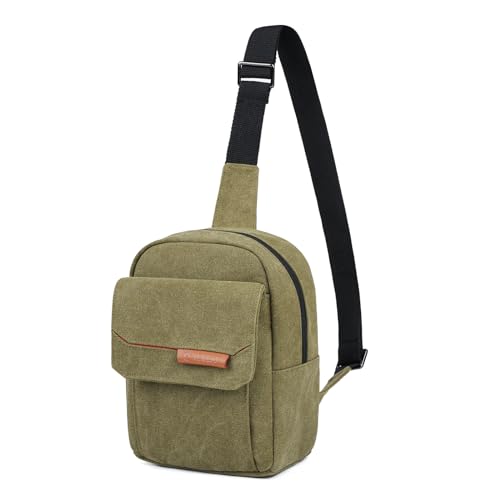 TULLIO Small Camera Bag, Lightweight Camera Sling Bag Waterproof DSLR/Mirrorless Crossbody Case with Rain Cover Everyday Shoulder Photgraphy Bag for Photographers - color: Army green, size: Small
