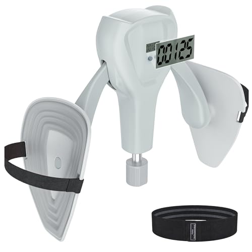 3rd Gen Inner Thigh Leg Train Exercisers 0-100 lbs Adjustable Resistance with Leg Straps Band Pelvic Floor Kegel Hip Exercise Workout Equipment Pilates Women Men - color: White