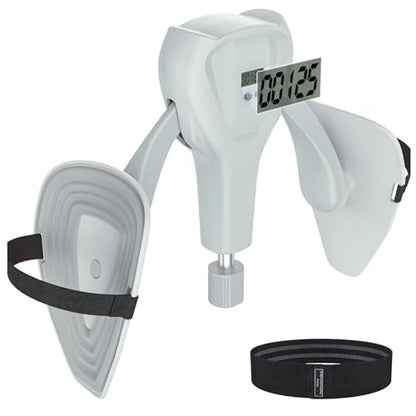 3rd Gen Inner Thigh Leg Train Exercisers 0-100 lbs Adjustable Resistance with Leg Straps Band Pelvic Floor Kegel Hip Exercise Workout Equipment Pilates Women Men - color: White