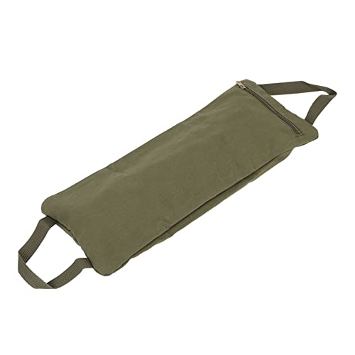 Green Yoga Sand Bag with Handle, Portable Fillable Yoga Canvas Sandbags for Workout, Adjustable Weighted Sandbag for Yoga Training and Pilates, Durable 12OZ Canvas Materia