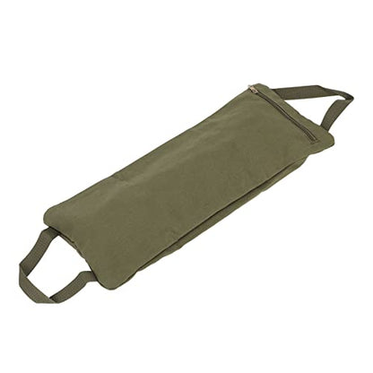 Green Yoga Sand Bag with Handle, Portable Fillable Yoga Canvas Sandbags for Yoga Weights and Training, Adjustable Weighted Sandbag for Pilates Workout, Durable Cotton Oute
