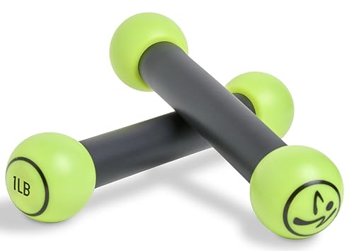 ZUMBA Set of 1 and 2.5 lb Dumbbells, Compact, Vibrant Purple Dumbbells for Women, 12 Pounds, Metal with Silicone Handle, Perfect for Home Workouts