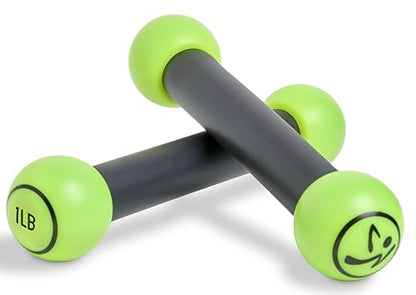 ZUMBA Set of 1 and 2.5 lb Dumbbells, Compact, Vibrant Purple Dumbbells for Women, 12 Pounds, Metal with Silicone Handle, Perfect for Home Workouts