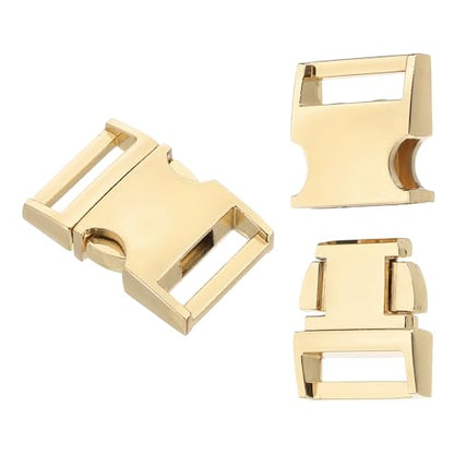 PATIKIL Quick Side Release Buckle, Metal Buckles Replacement No Sewing Snaps Clips Clasps - color: Golden, size: 1 Inch