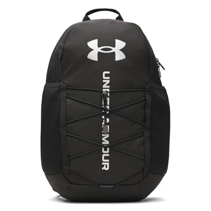 Under Armour Unisex Hustle Sport 6.0 Backpack, (001) Black/Black/Metallic Silver, One Size Fits Most - color: (001) Black / Black / Metallic Silver, size: One Size Fits Most