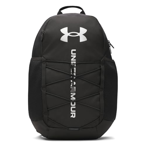 Under Armour Unisex Hustle Sport 6.0 Backpack, (001) Black/Black/Metallic Silver, One Size Fits Most - color: (001) Black / Black / Metallic Silver, size: One Size Fits Most