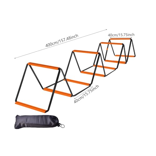 Agility Ladder Soccer Agility Ladder Football Speed Ladder Workout Agility Ladder Carbon Steel Foldable Suitable for Adults Athletes Coaches Team TRAI - size: 10 Grids With Bag