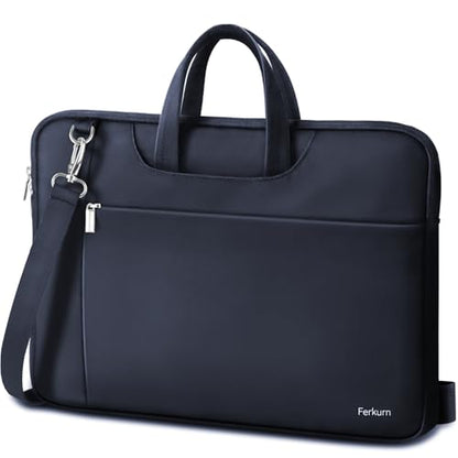 Ferkurn Laptop Case Bag Women Men Computer Sleeve with Shoulder Compatible with HP/Inspiron/Thinkpad/Vivobook/MSI/Surface, 17.3 inch, Blue - color: Navy Blue, size: 17.3 inch