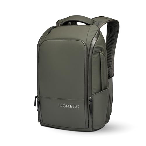 NOMATIC Backpack- Travel Carry On Backpack - Laptop Bag 20L - Water Resistant Travel Backpack - Traveling Carry On Backpack for Women and Men- Business Backpack - Personal Item Bag - color: Olive, size: 20L