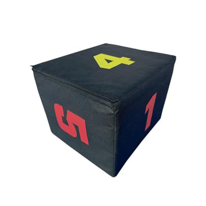 Plyometric Jump Box 3-in-1 Height Options, 30x45x35cm (11.8x17.7x13.8in), EPE Foam & PVC, Portable Training Box for Home Gym, Strength & Agility