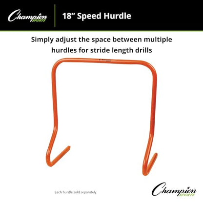 Champion Sports Speed Hurdles – Lightweight Adjustable Agility & Jump Training for Athletes - Speed & Stride Drills, Soccer, Football & Track - style: 18" Orange (Single Hurdle)
