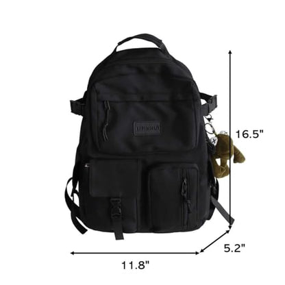 Casual Large Capacity Student Backpacks Cute Backpack for Back To School Traveling Hiking Teens Girls Aesthetic Backpack… (Black) - color: Black