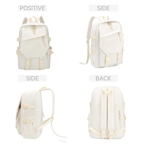 GAEKEAO Classical Basic Travel Backpack for Women and Men Lightweight Travel Workout Sports Backpack Casual Daypack, Beige - color: A02 Beige