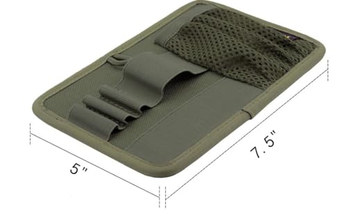 Tactical Bag Insert Panel Organizer - Hook and Loop Modular Utility Admin Panel for Backpack, Vest, Pack | EDC Organizer with Elastic Webbing & Mesh Pocket - color: Green