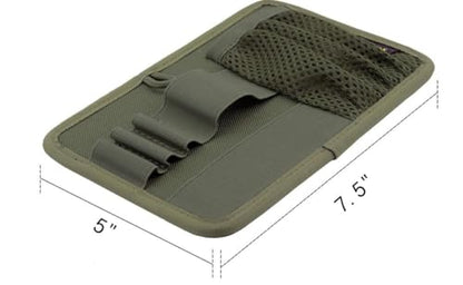 Tactical Bag Insert Panel Organizer - Hook and Loop Modular Utility Admin Panel for Backpack, Vest, Pack | EDC Organizer with Elastic Webbing & Mesh Pocket - color: Green