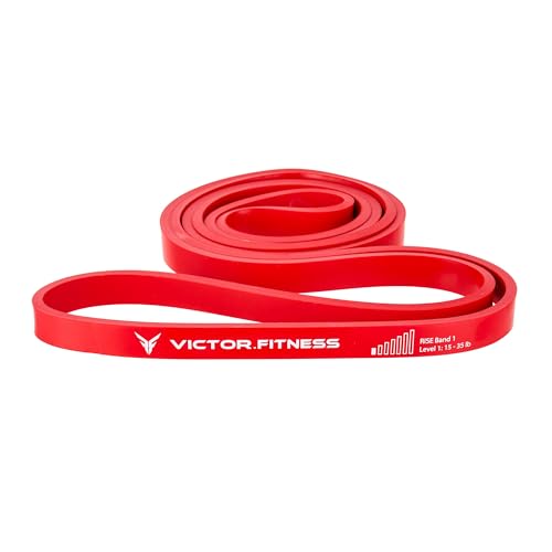 Rise Bands Heavy-Duty Exercise Resistance Band for Physical Therapy, Fitness, Muscle Development, Rehab, Mobility, Stretching, and More - color: Red Level 1 (15-35lbs)
