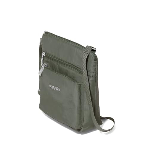 Baggallini Pocket Crossbody Bags for Women 8x8 Small Lightweight Durable Water-resistant Travel Purse W/Rfid - color: Thyme