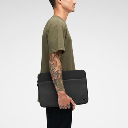 Incase A.R.C. Sleeve with ReSpun Recycled Polyester - 15 inch and 16 inch MacBook/Laptop & iPad/Tablet Case - Cushioned Faux Fur Lining, External Zippered Slip Pocket - Black - color: Black
