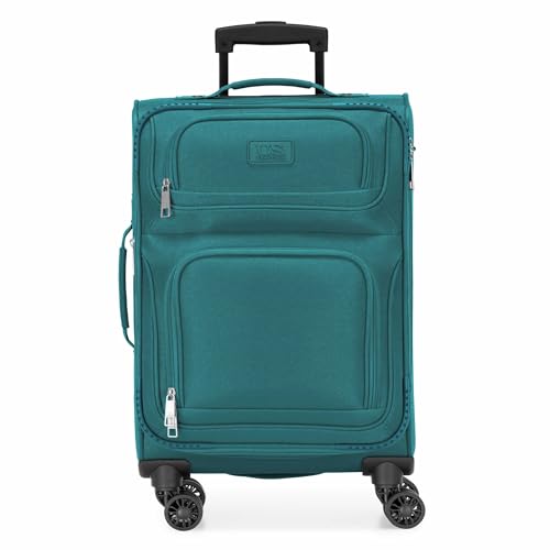 U.S. Traveler Rio Lightweight Softside Rolling Carry-on Suitcase, 4-Wheel Set, Teal - color: Teal, size: 22"/14"