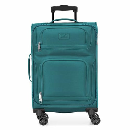 U.S. Traveler Rio Lightweight Softside Rolling Carry-on Suitcase, 4-Wheel Set, Teal - color: Teal, size: 22"/14"