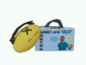 CanDo Handy Grip Weighted Ball for Weight Training and Exercise Ergonomic Non-Slip Hand Weight, 2lb Yellow - size: 2 Pound