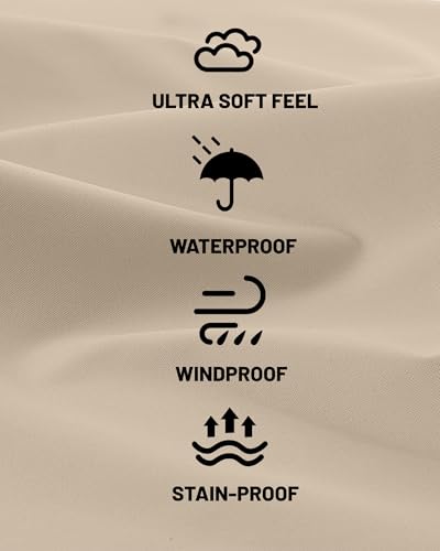 Rain Jacket Women with Hooded Waterproof Lightweight Packable Long Raincoat Poncho for Men Adults - color: Khaki, size: Large