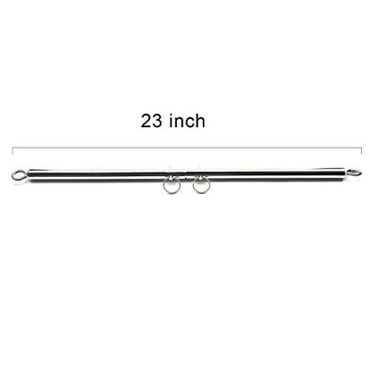 2026 Upgraded Heavy Duty Expandable Spreader Bar – Adjustable PU Straps for Pilates, Yoga - style: Silver+Black