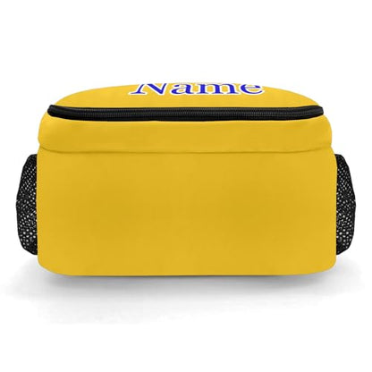 Bright Blue Gold Volleyball Personalized School Backpack Casual Laptop Bag for Man Woman - color: Muilti 5