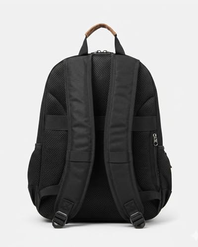 TRAILKICKER Black Backpack for Men, 17 Inch Laptop Bookbag, Multi Pocket School Bag, College Travel Daypack with Side Pockets - color: Black