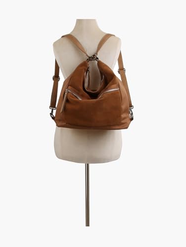 LM Women Convertible Shoulder Hobo Backpack Travel Bag (Tuape) - color: Tuape
