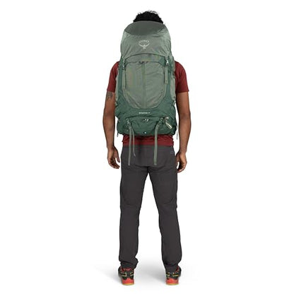 Osprey Stratos 44L Men's Hiking Backpack - Lightweight Backpacking Pack with Waterproof Raincover - Camping Bag, Pine Leaf - color: Pine Leaf, style: 44l