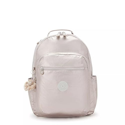 Kipling Women's Seoul 15" Laptop Backpack, Durable, Roomy with Padded Shoulder Straps, Built-In Protective Sleeve - color: Metallic Glow, size: 12.75''L x 17.25''H x 8''D