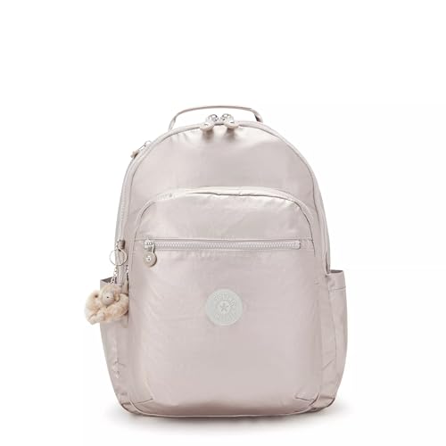 Kipling Women's Seoul 15" Laptop Backpack, Durable, Roomy with Padded Shoulder Straps, Built-In Protective Sleeve - color: Metallic Glow, size: 12.75''L x 17.25''H x 8''D