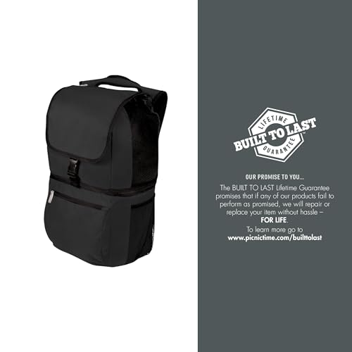 Picnic TIME NFL Zuma Backpack Cooler, Soft Cooler Backpack, Lunch Cooler - color: Black