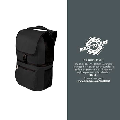 Picnic TIME NFL Zuma Backpack Cooler, Soft Cooler Backpack, Lunch Cooler - color: Black