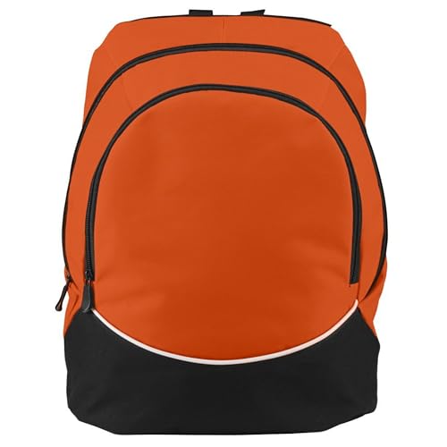 Augusta Sportswear Large Tri-Color Backpack, One Size, Orange/Black/White - color: Orange/Black/White