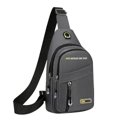 Waterproof Sling Bag for Men Women,Lightweight Crossbody Small Backpack,Shoulder Chest Bag for Travel Hiking - color: Grey