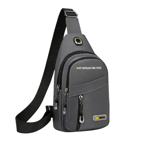 Waterproof Sling Bag for Men Women,Lightweight Crossbody Small Backpack,Shoulder Chest Bag for Travel Hiking - color: Grey