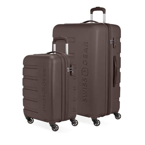 SWISSGEAR Signature Carry-On/Large Hardside Expandable Spinner Luggage Set, ABS Construction, TSA-Friendly Lock, Chocolate, 2-Piece Set (19/27-Inch) - color: Chocolate, size: 2-Piece Set (19/27)