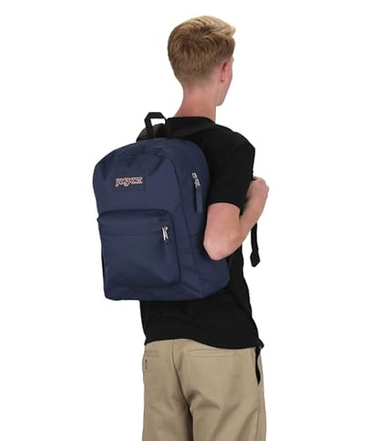 JanSport Cross Town Backpack 17" x 12.5" x 6" - Simple Bag for Everyone with 1 Main Compartment, Front Utility Pocket - Premium Class Accessories - Navy - color: Navy