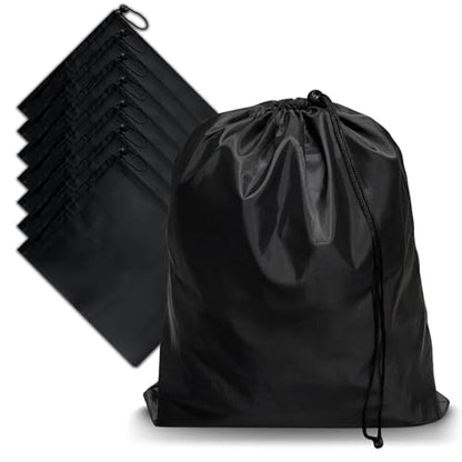 8-Pack Drawstring Bags with Toggle, Durable Nylon Backpack, Cinch Sack and Ditty Pouch for Gym, Sports, Travel, and Daily Use - size: 7 x 8 Inch