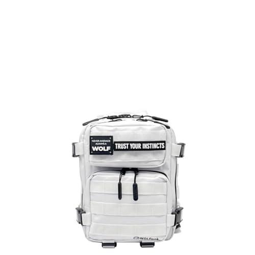 WOLFpak 9L Mini Tactical Backpack for Men & Women | Compact, Small Everyday Carry Bag for Gym, School, Travel | Durable, Water-Resistant Daypack with Molle System and Patch Panel (Polar White) - color: Polar White
