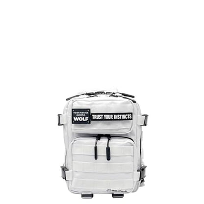 WOLFpak 9L Mini Tactical Backpack for Men & Women | Compact, Small Everyday Carry Bag for Gym, School, Travel | Durable, Water-Resistant Daypack with Molle System and Patch Panel (Polar White) - color: Polar White